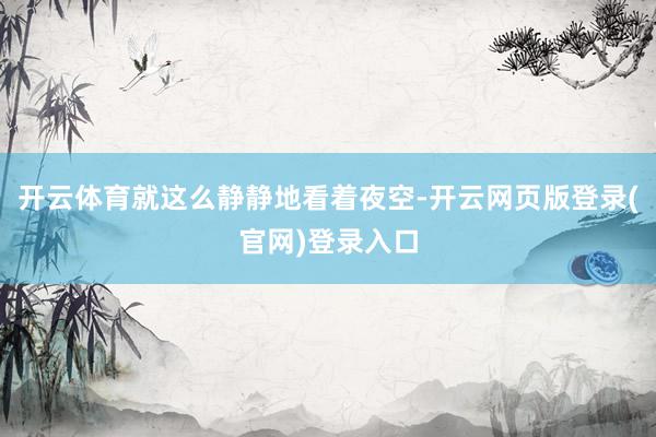开云体育就这么静静地看着夜空-开云网页版登录(官网)登录入口