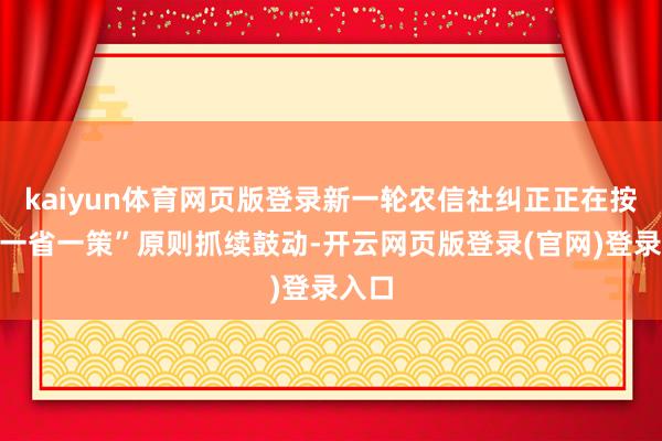 kaiyun体育网页版登录新一轮农信社纠正正在按照“一省一策”原则抓续鼓动-开云网页版登录(官网)登录入口