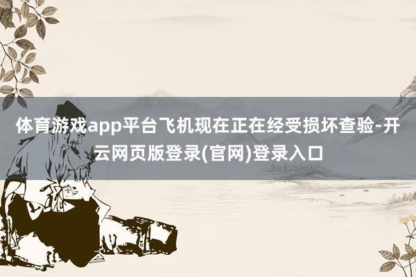体育游戏app平台飞机现在正在经受损坏查验-开云网页版登录(官网)登录入口